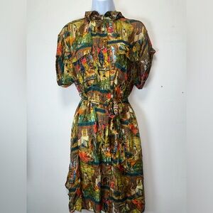 Chufy Memories Of Marrakech Belted Button‎ Down Dress Size S